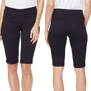 NYDJ Black Pull On Denim Stretch Lift Tuck Technology Stretch Shorts New Size 00
